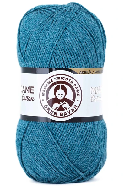 LitaeTrend 1 Adet Madame Cotton El Örgü İpi Yünü 100 gr 050 Petrol Mavi ürün görseli 1