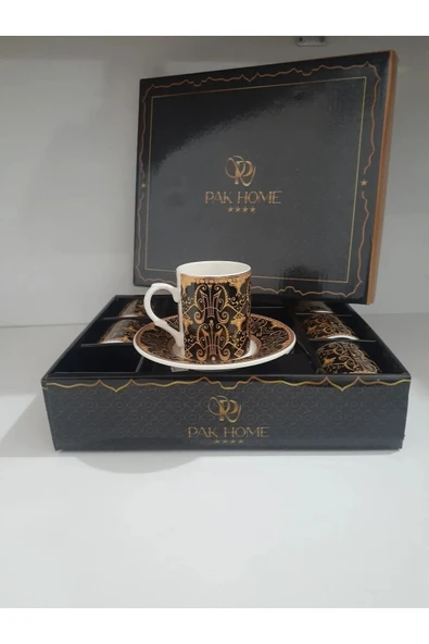 LitaeTrend Porselen 6 Lı Lüks Kahve Fincan Takımı Royaleks-PAK-2206 ürün görseli 1