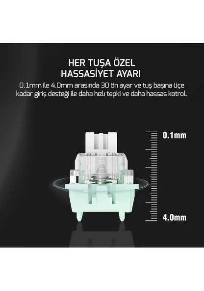 Gamepower Tirus HE80 8K RGB TKL Magnetic Switch Kablolu Oyuncu Klavyesi - Resim 6