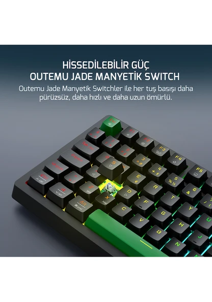 Gamepower Tirus HE80 8K RGB TKL Magnetic Switch Kablolu Oyuncu Klavyesi - Resim 4
