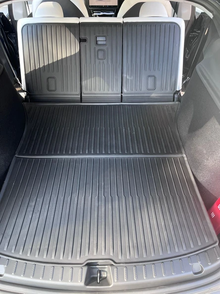 TESLA MODEL Y JUNİPER İÇİN UYUMLU BAGAJ HAVUZU VE KOLTUK ARKASI KORUMA TEK PARÇA - Resim 3