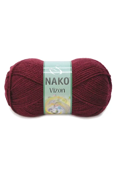 LitaeTrend 1 Adet Vizon Premium Akrilik El Örgü İpi Yünü Renk No:999 Bordo ürün görseli 1