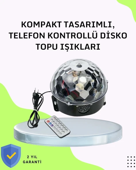 CEYLAN ADAM Ev ve Parti İçin Masaüstü Bluetooth Disko Topu Işık Gösterisi ürün görseli 1