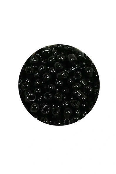 LitaeTrend Dökme Cam Kum Boncuk (8/0) 3 mm - 20 Gram - Parlak Siyah - BNC170 - Resim 2