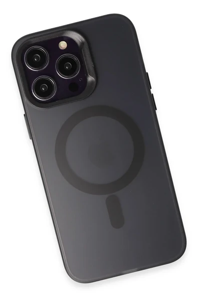 iPhone 15 Pro Max Kılıf Mateks Magsafe Kapak - Siyah - Resim 10