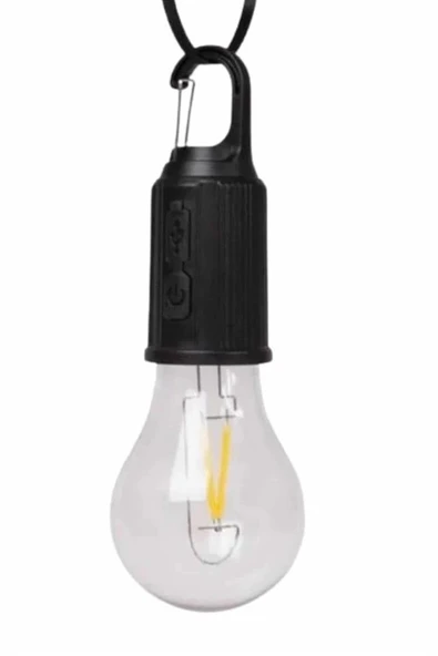CEYLAN ADAM Şarjlı Aydınlatma Ampul Tasarımlı Ambians Işık Askılı Kamp Lambası - Resim 3