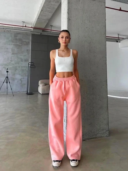 3 iplik şardonlu oversize eşofman somon ürün görseli 1