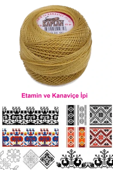 LitaeTrend Kaplan Etamin Ve Kanaviçe İpi 8 No Kod/Renk: 581 - Royaleks - Resim 2