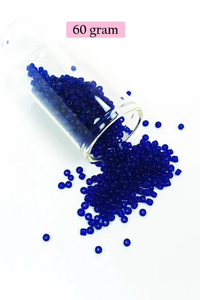 LitaeTrend Dökme Cam Kum Boncuk (11/0) 2 mm - 60 Gram -  Kral Mavi - BNC036 ürün görseli 1