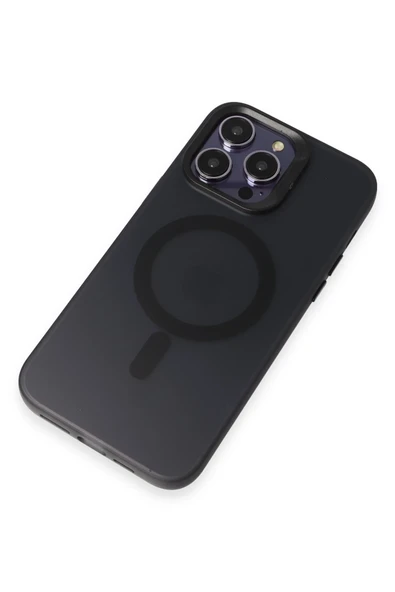 iPhone 15 Pro Max Kılıf Mateks Magsafe Kapak - Siyah - Resim 12