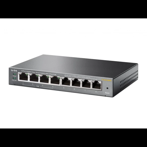 Tp-lınk Tl-sg108pe, 8 Port, Gigabit, 4 Port Poe 64w, Easy Smart, Yönetilebilir, Metal Kasa, Masaüstü Switch - Resim 2