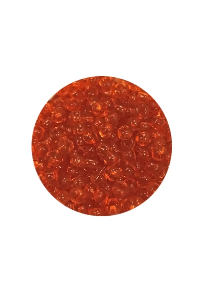 LitaeTrend Dökme Cam Kum Boncuk (8/0) 3 mm - 20 Gram - Şeffaf Turuncu - BNC165 - Resim 2