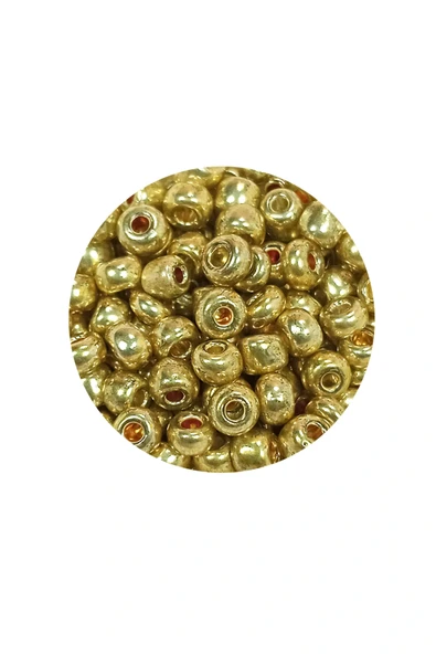 LitaeTrend Dökme Cam Kum Boncuk Büyük Boy (6/0) 4 mm - 60 Gram - Altın - BNC129 - Resim 2
