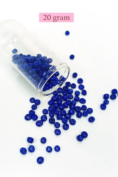LitaeTrend Dökme Cam Kum Boncuk Büyük Boy (6/0) 4 mm - 20 Gram - Koyu Mavi - BNC103 ürün görseli 1