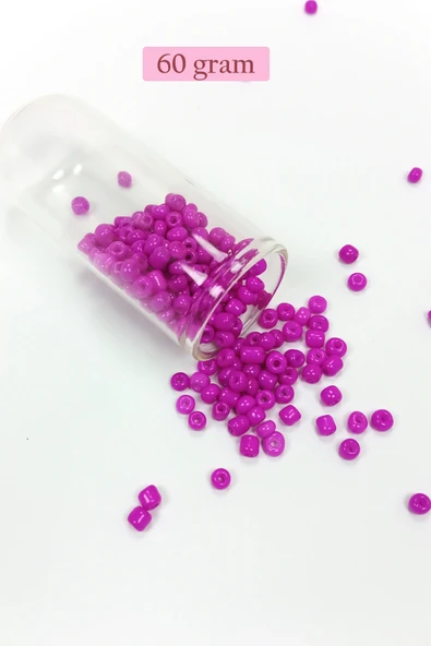 LitaeTrend Dökme Cam Kum Boncuk Büyük Boy (6/0) 4 mm - 60 Gram - Fuşya - BNC135 ürün görseli 1