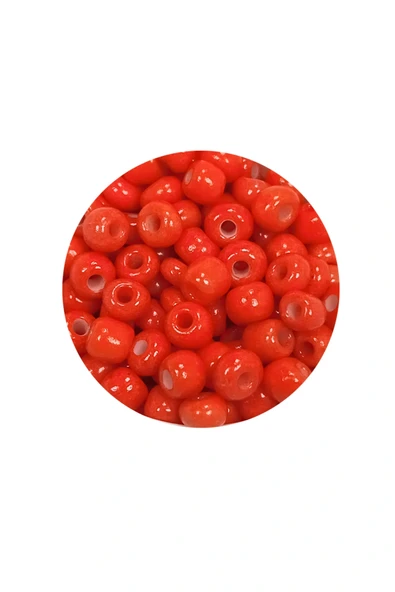 LitaeTrend Dökme Cam Kum Boncuk Büyük Boy (6/0) 4 mm - 60 Gram - Turuncu - BNC137 - Resim 2