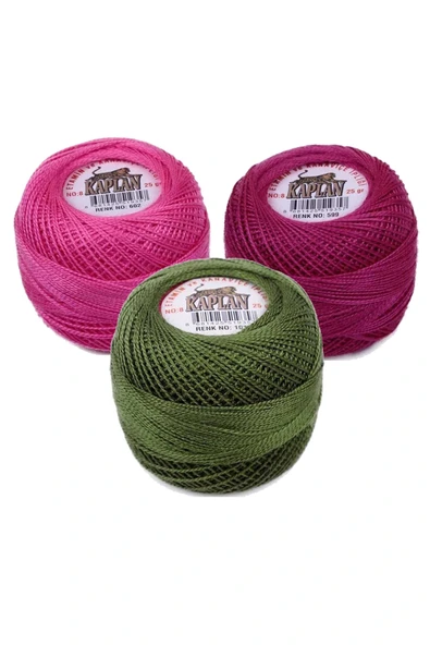 LitaeTrend 3 Adet Kaplan Etamin Ve Kanaviçe İpi 8 No Kod/Renk: 602 - 599 - 1015 - Ryl ürün görseli 1