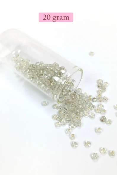 LitaeTrend Dökme Cam Kum Boncuk Büyük Boy (6/0) 4 mm - 20 Gram - Şeffaf - BNC086 ürün görseli 1