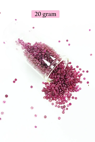 LitaeTrend Dökme Cam Kum Boncuk (11/0) 2 mm - 20 Gram -  Mor - BNC005 ürün görseli 1