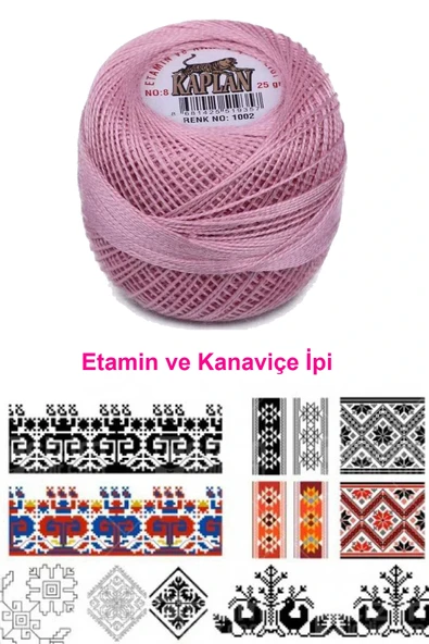 LitaeTrend Kaplan Etamin Ve Kanaviçe İpi 8 No Kod/Renk: 1002 - Royaleks - Resim 2