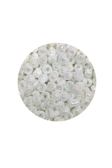 LitaeTrend Dökme Cam Kum Boncuk (8/0) 3 mm - 20 Gram - İnci Beyaz - BNC145 - Resim 2