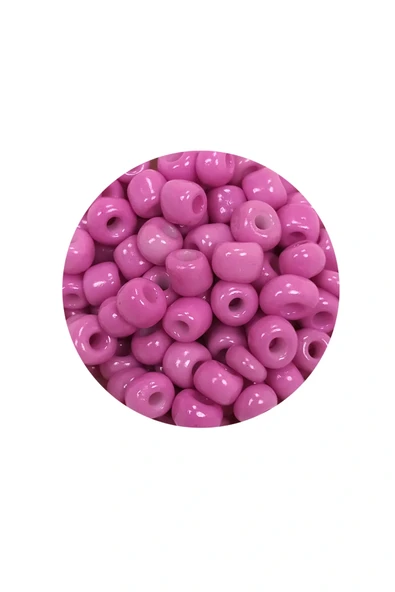 LitaeTrend Dökme Cam Kum Boncuk Büyük Boy (6/0) 4 mm - 20 Gram - Koyu Pembe - BNC091 - Resim 2
