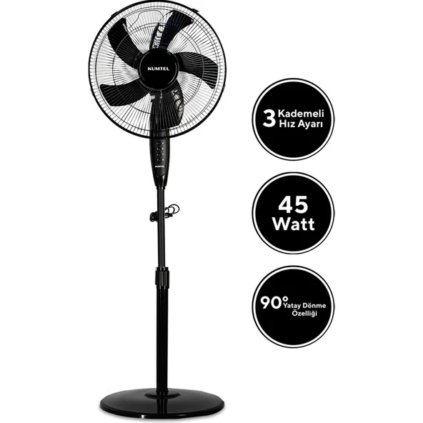 KTF-330 Vantilatör - Siyah - 45 Watt - Resim 2