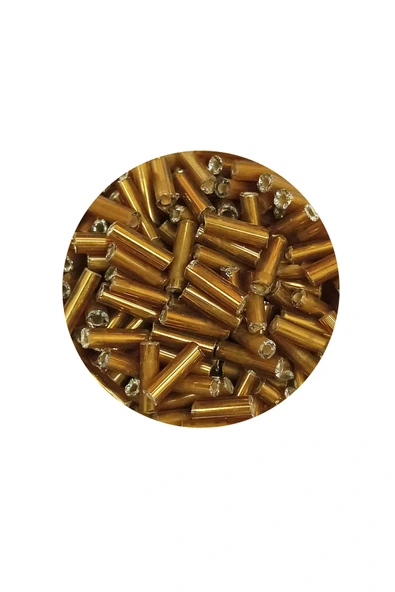 LitaeTrend Uzun Boru Kesme Boncuk Çap 2mm Uzunluk 10 mm - 20 Gram - Altın Sarısı - BNC231 - Resim 2