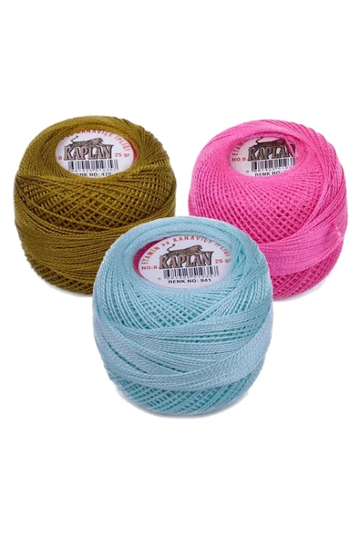 LitaeTrend 3 Adet Kaplan Etamin Ve Kanaviçe İpi 8 No Kod/Renk: 470 - 111 - 941 - Ryl ürün görseli 1