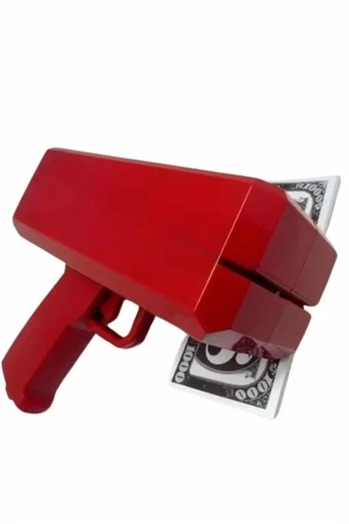 CEYLAN ADAM Kırmızı Parti Oyuncağı Para Saçma Fırlatma Tabancası Makinesi Super Money - Resim 3