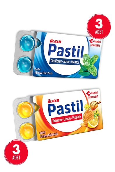 Ülker Pastil Paketi 6 lı - Okaliptus-Nane-Mentol / Ihlamur-Limon-Propolis - Resim 2