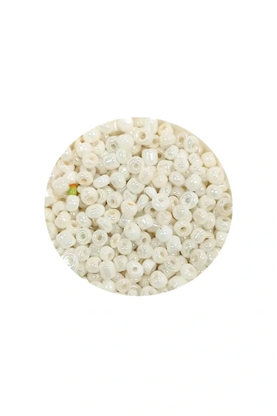 LitaeTrend Dökme Cam Kum Boncuk (11/0) 2 mm - 60 Gram -  Parlak Beyaz - BNC065 - Resim 2