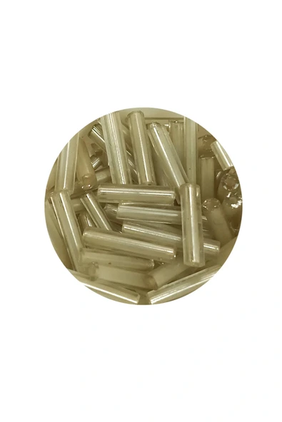 LitaeTrend Uzun Boru Kesme Boncuk Çap 2mm Uzunluk 10 mm - 20 Gram - Şeffaf Bej - BNC237 - Resim 2
