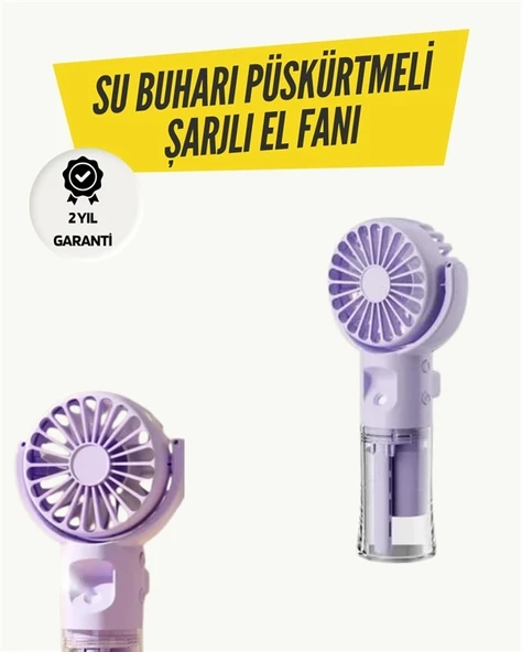 CEYLAN ADAM Mini Masaüstü ve El Tipi Buğu Fanı – Su Depolu, Şarj Edilebilir, Nemlendirici Özellikli ürün görseli 1