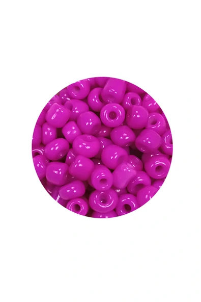 LitaeTrend Dökme Cam Kum Boncuk Büyük Boy (6/0) 4 mm - 60 Gram - Fuşya - BNC135 - Resim 2