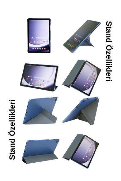 Galaxy Tab A9+ / A9 Plus 11 İnç 2023 Uyumlu Fuchsia Kalem Bölmeli Akıllı Tablet Kılıfı - Resim 4