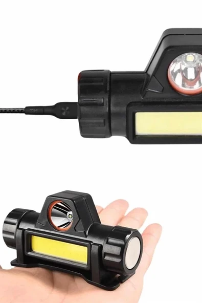 CEYLAN ADAM Kafa Lambası Çalışma Işığı Kafa Feneri Şarjlı Mıknatıslı Fenerli - Resim 4