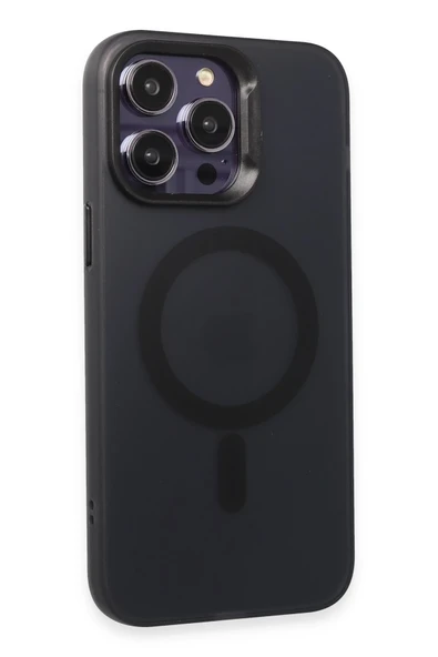 iPhone 15 Pro Max Kılıf Mateks Magsafe Kapak - Siyah - Resim 2