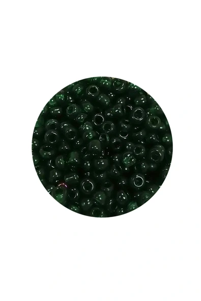 LitaeTrend Dökme Cam Kum Boncuk (8/0) 3 mm - 60 Gram - Şeffaf Koyu Yeşil - BNC196 - Resim 2