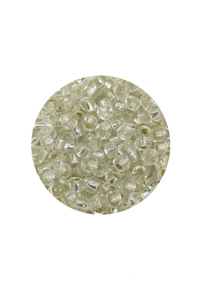 LitaeTrend Dökme Cam Kum Boncuk (8/0) 3 mm - 20 Gram - Şeffaf Gümüş - BNC160 - Resim 2