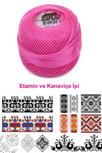 LitaeTrend Kaplan Etamin Ve Kanaviçe İpi 8 No Kod/Renk: 111 - Royaleks - Resim 2