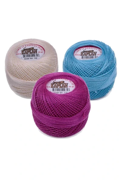 LitaeTrend 3 Adet Kaplan Etamin Ve Kanaviçe İpi 8 No Kod/Renk: 748 - 293 - 114 - Ryl ürün görseli 1