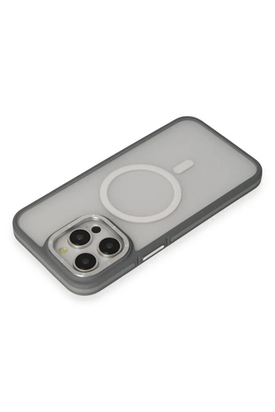 iPhone 14 Pro Kılıf Rocky Magsafe Kapak - Gümüş - Resim 3