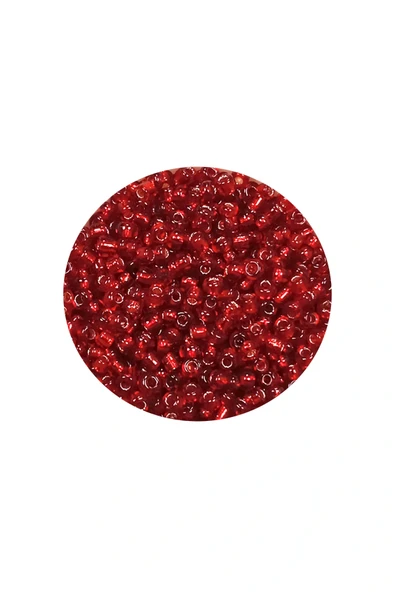 LitaeTrend Dökme Cam Kum Boncuk (11/0) 2 mm - 60 Gram -  Şeffaf Koyu Kırmızı - BNC050 - Resim 2