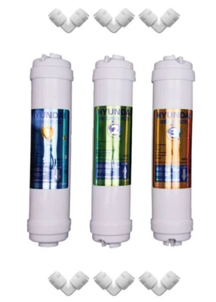 Hyundai Su Arıtma Filtre Seti 3'Lü Takım Ve Bağlantı Parçaları - Nsf Onaylı - Orijinal ürün görseli 1