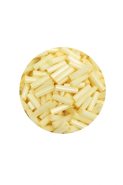 LitaeTrend Uzun Boru Kesme Boncuk Çap 2mm Uzunluk 10 mm - 60 Gram - Krem - BNC273 - Resim 2