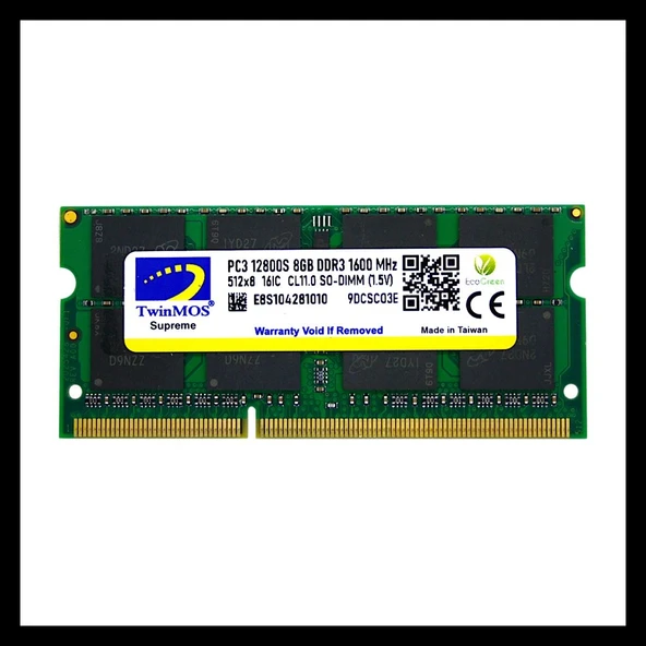 Twinmos Mdd38gb1600n, 8gb, Ddr3, 1600mhz, 1.5v Notebook Ram ürün görseli 1