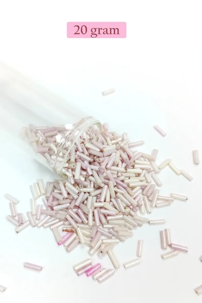 LitaeTrend Uzun Boru Kesme Boncuk Çap 2mm Uzunluk 10 mm - 20 Gram - Mat Beyaz - BNC263 ürün görseli 1