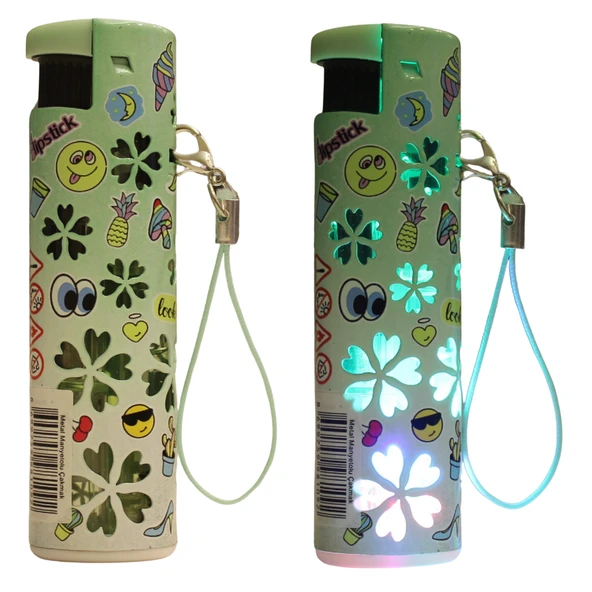 Hunter Turbo Jet Alevli Işıklı Metal Çakmak 5’li Set – Doldurulabilir LED Işıklı (32-4B-K) - Resim 5