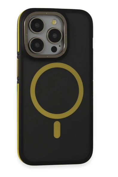 iPhone 14 Pro Max Kılıf Rocky Magsafe Kapak - Siyah-Sarı ürün görseli 1